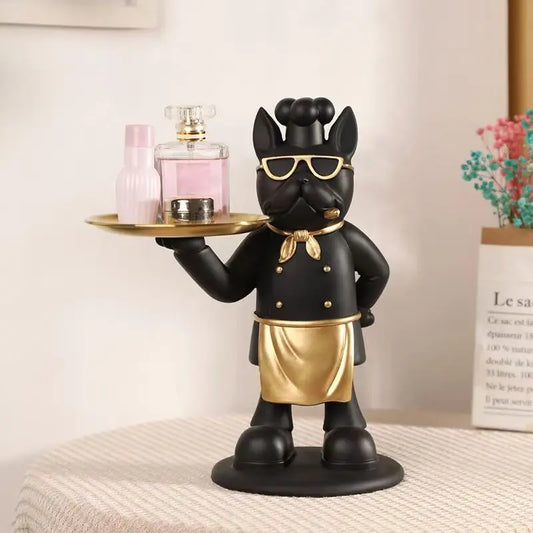 Resin Pirate Chef Statue Tray Remote Control Key Modern Entrance Holder For Candy Home Decor Art Dining Table Office Desk Decor