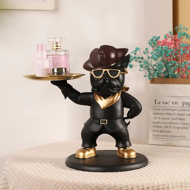 Resin Pirate Chef Statue Tray Remote Control Key Modern Entrance Holder For Candy Home Decor Art Dining Table Office Desk Decor