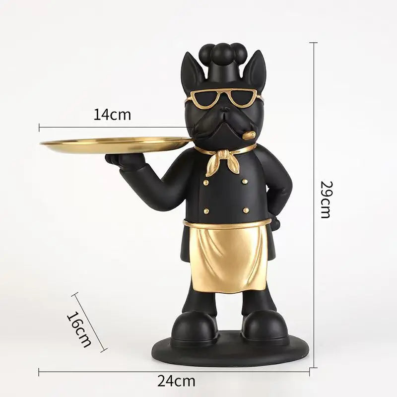 Resin Pirate Chef Statue Tray Remote Control Key Modern Entrance Holder For Candy Home Decor Art Dining Table Office Desk Decor