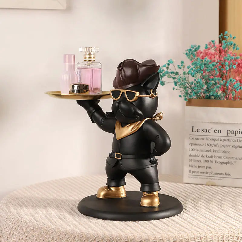 Resin Pirate Chef Statue Tray Remote Control Key Modern Entrance Holder For Candy Home Decor Art Dining Table Office Desk Decor